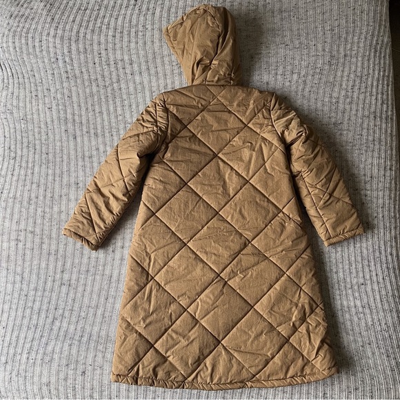 Selected Femme Long Quilted Oversized Hooded Coat - Picture 4 of 15